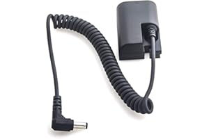 FOCUSFOTO Fotga Pełny dekodowany zamiennik baterii LP-E6 DR-E6 DC łącznik zewnętrzny akumulator ze zwiniętym kablem Zasilacz do Canon EOS 5DS R, 5D Mark IV IIII II, 6D 7D Mark II, 90D 80D 70D 60Da R5 R6