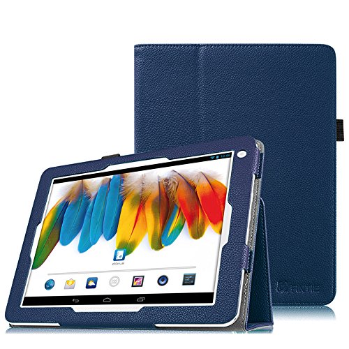 Fintie Odys Iron Hülle Case - Slim Fit Folio Kunstleder Schutzhülle Cover Tasche mit Ständerfunktion und Stylus-Halterung für Odys Iron 24,6 cm (9,7 Zoll) Tablet-PC, Marineblau
