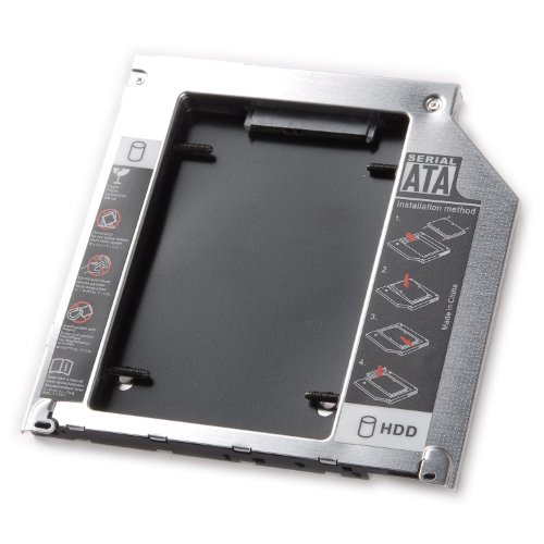tinxi® 2nd HDD Caddy 2. Festplatte / SSD Bay Caddy SATA zu SATA Einbaurahmen Caddy Tray 9,5mm für MacBook Pro 13″ 15″ 17″ - 2