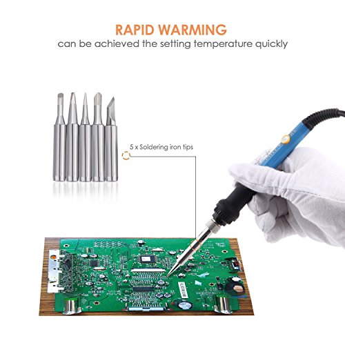 Lötkolben Set, CrazyFire 18 PCS Lötkolben Kit, 60W 220V Soldering Iron Set, Lötset mit Einstellbare Temperatur 200-450°C für Verschiedentlich Repariert Nutzung - 4