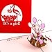 Produktbild 3D Birth Card Baby Girl - Pop Up Greeting & Congratulations Cards for the first birthday - as little gift, voucher & packaging - Pop Up Geburtskarte in Englisch - English New Baby Born surprise Card