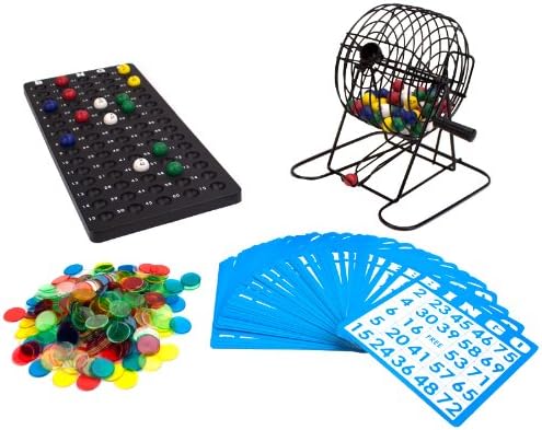Deluxe 6" Bingo Game w/Colored Balls, 300 Chips and 50 Cards