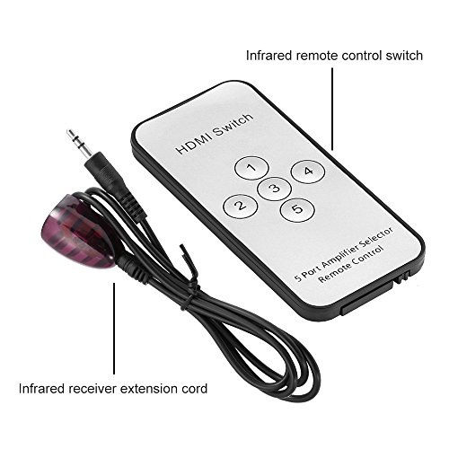 merkmak 5 Port Video HDMI Switch Splitter HDTV 1080P PS3 DVD + IR-Fernbedienung HDTV 5 Eingang 1 Ausgang Laptop für HD-DVD sky-hd STV PS3 XBOX 360 - 7