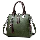 Vsmiintrend Women Girls Premium PU Leather Classic Box Style Green with Brown Lining and Handle Sling Bag | Gift for Sister | Gift for Wife | Gift for Friend