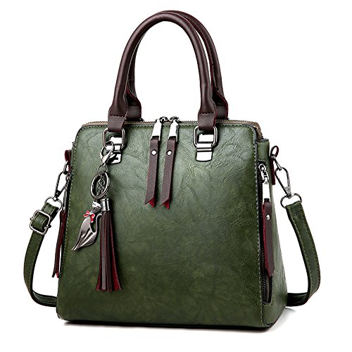 Vsmiintrend Women Girls Premium PU Leather Classic Box Style Green with Brown Lining and Handle Sling Bag | Gift for Sister | Gift for Wife | Gift for Friend