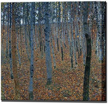 Gustav Klimt Beach Grove Framed Canvas Print Canvas Wall Art Print Home Decor Ready To Hang Decor (40 x 40 cm)