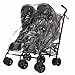 Obaby Apollo Black/Grey Twin Stroller and Black Footmuffs (Pink)