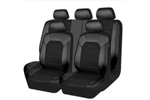 NURCIX 9Pcs 5-Places Voiture Cuir Ensembles Housses siège, pour Peugeot 206 307SW 308 407 408 508sw 208 2008 3008 4008 Car Confortable Respirant Nonslip Protection Interieu Accessoire,A/Black