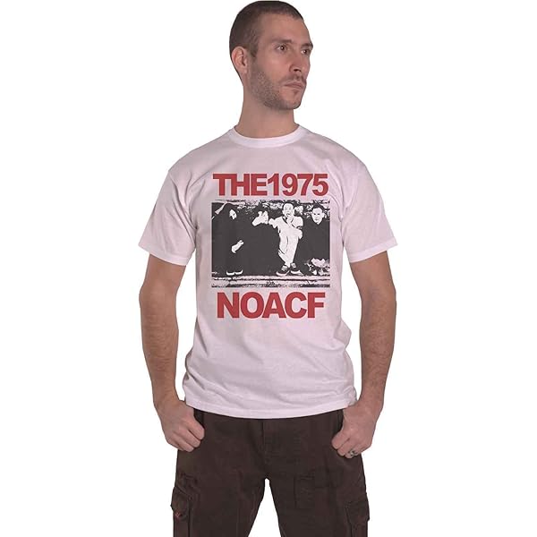 The 1975 T Shirt NOACF Band Logo Official Mens White M : Amazon.co