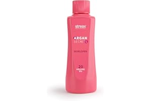 Streax Professional Argan Secret Hair Colourant Developer, Cream Developer for Rich Hair Colour, 20 Volume (6%), 250ml
