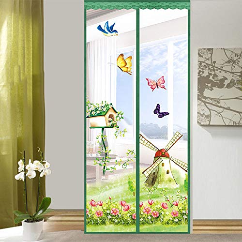 Preisvergleich Produktbild Magnetische Fliegenschutztür, Moskitostreifentür Magnetische Fliegenschutztür Insekten fernhalten Fliegenschutzgitter Vorhang Kinderzimmer (80 x 200 cm),D,90 * 210cm