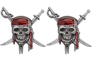 SGW Schädel Emblem Auto Abzeichen Aufkleber Auto Seite hintere vordere Haube Kofferraum Tür Metall 3D Aufkleber(Pistole)