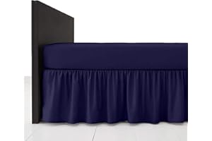 Comfy Nights Mantovana in policotone tinta unita, facile da pulire, in 19 colori (matrimoniale piccola/10,5 m, blu navy)