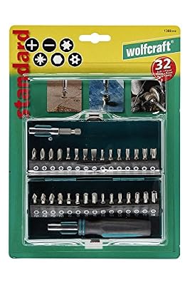 Wolfcraft 1388000 Coffret Tournevis avec embouts en Métal 32 pièces