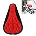 Produktbild DUBENS® Gel Bike Sattel, Sattelbezüge Fahrradsattel Überzug Fahrrad bequem Sitzkissen Pad Bezug extra Komfort Gel Pad Kissenbezug geeignet für Mountain Bike Sitze und Road Bike Sattel (Rot)