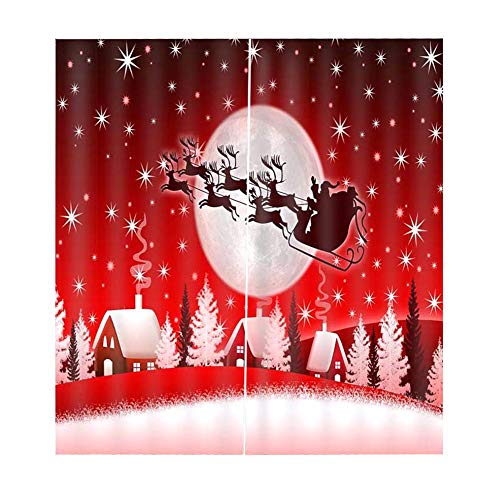 Augneveres Christmas Curtains Xmas Decorative Curtain Thickened Waterproof 3d Printing Curtains For Living Room Bedroom Window Drapes Buy Online In China At Desertcart