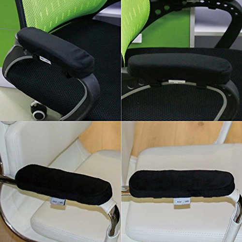 Cosy Zone Ellenbogen-Kissen – Ged?chtnis-Schaum-Armlehnen-Büro-Computer-Arm-Stuhl-Auflagen-Abdeckungen, Winkelstück-Schmerz-Entlastung (2 Stück-Satz), Standardgr??e 10 „* 3“ * 1 „(25.4×7.5×2.54cm)für Büro-Stuhl, WheelChair (Klein) - 9