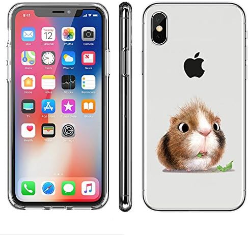 iPhone Xs Clear Case,iPhone X Cute Cover,Ticase Slim Fit [Anti Scratch] Transparent Crystal Clear TPU Silicone Gel Soft Case - Adorable Hamster