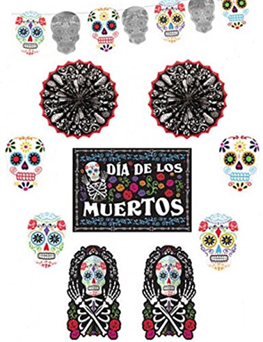Amscan International 241168 - Guirnaldas decorativas, diseño de calaveras