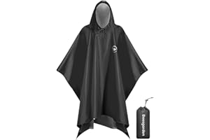 Beesgarden Waterproof Rain Poncho for Adult, Upgrade TPU Coating IP8000mm Waterproof Rating, Reusable Portable Unisex Hooded Rain Poncho for Outdoor Hiking, Camping, Concert, Travelling