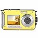 Produktbild Digitalkamera Wasserdicht Gelb, Unterwasser Kamera Shockproof Digital Kompakt digitale Videokamera Full HD 1080p, 24 Megapixel, 2,7 Zoll, w / Dual farbenreiche LCD-Anzeigen Dual-Display, 16-fach Zoom Digital-Summen-Kamerarecorder DVR DV Videogerät, Wasserdicht Bis 3M