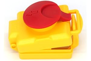 BASEMAX Tripus A.300.662-DE - Coperchio con pulsante di arresto e funzione di blocco, colore: Giallo/Rosso