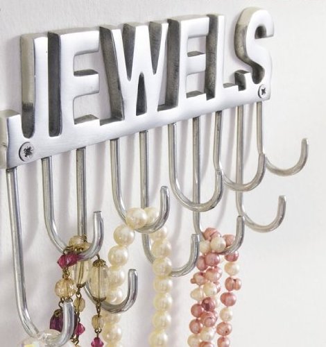 Liamare Wandhaken Schriftzug "Jewels" für Ketten & Accessoires silber B-WARE
