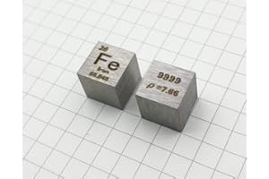 YVZOTCK 10 mm Cube Fer Métal 99,99% de Haute Pureté Cube Fer en Métal Sculpté Élément Périodique Cube