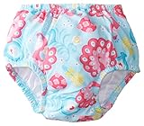 i play Mix n Match Ultimate Ruffle Snap Swim Nappy for Unisex (6-12 Months, Infant, Aqua Peacock Party)