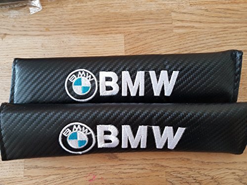 Preisvergleich Produktbild 2 x Gurtpolster BMW schützt Carbon-Look Gürtel