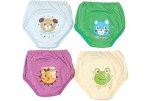 Morbuy Culotte d'apprentissage Lavables Bébé, 4 Packs Coton Couche-Culotte Anti-Fuite Potty Pantalon de Formation Imperméables pour Garçon et Fille, 6 à 36 Mois