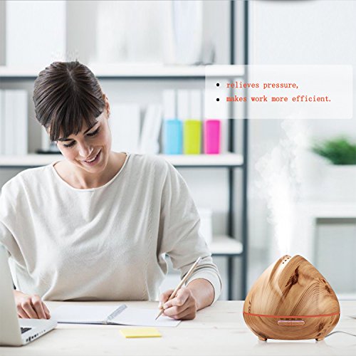 Liqoo® Aroma Diffuser Luftbefeuchter 400ml Duftzerstäuber Oil Düfte mit 7 Farben LED Licht für Schlafzimmer Wohnzimmer Büro - 5