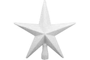 starnearby Baumspitze Christbaumstern Christbaumspitze Weihnachtsdeko Weihnachtsbaumspitze Weihnachtsbaum Spitze Christbaumschmuck (Weiß Glitter Star 20 cm)