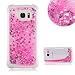 Produktbild Für Samsung Galaxy S7 Edge Treibsand Handyhülle, Aearl Luft Kissen Design Silikon TPU Weich Stoßfest Bumper Schutzhülle Glitzer Durchsichtig Süße Flüssig Bewegende Quicksand Hülle mit Displayschutzfolie für Samsung Galaxy S7 Edge - Rosa Herz
