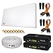 Produktbild HB-DIGITAL SAT KOMPLETT Set: MegaSat Sat-Flachantenne Twin 2 Teilnehmer Direkt + 2X Recever + Fensterhalterung + 20m Kabel + 2X Fensterdurchführung + 8X F-Stecker + 4X Gummitüllen + 2X HDMI Kabel