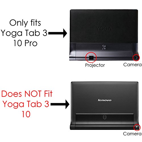 Forefront Cases® Lenovo Yoga Tablet 3 Pro 25,6 cm (10,1 Zoll QHD) Convertible Tablet-PC / Yoga Tab 3 Pro YT3-X90 10.1 Leder Hülle Schutzhülle Tasche Smart Case Cover Stand – Ultra Slim Lightweight mit vollem Geräteschutz – inkl. Eingabestift - 4