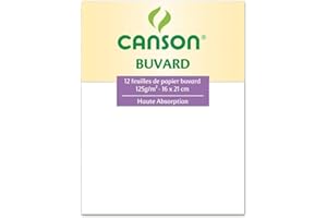 CANSON Pochette 12 Feuilles Buvard 125g 160 x 210 m Blanc