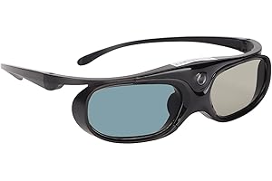 TOPIKY Occhiali 3D DLP, Occhiali LCD 1080P 144Hz Occhiali DLP-Link Attivi con Otturatore 3D Ricaricabili con Ampio Angolo di Visualizzazione 178 ° Batteria Ricaricabile Occhiali con Otturatore 3D(Nero)