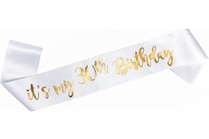 OMISS It's My 30th Birthday - vitt och guld skärp - var den vackraste för din födelsedag (30:e
