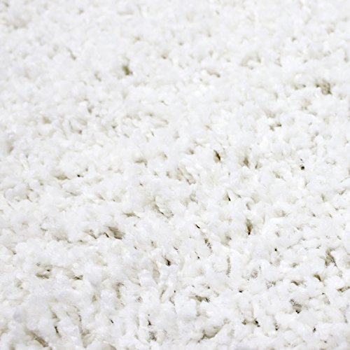 VIMODA prime1000 Shaggy Hoch-/Langflor Teppich, Modern für Wohn-/Schlafzimmer, Polypropylen, weiß, 120 x 170 cm - 5