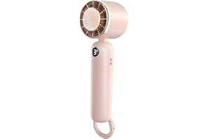anysun Ventilador de Mano, Mini Ventilador 3 Velocidades, Ventilador USB, Batería de 5000mAh, Pantalla Digital, Recargable Ventilador para Mujeres Hombre, Viajes, Exteriores, Oficina, Hogar, Acampar