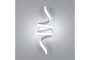 SENQIU Applique da Parete Moderne, Lampada da Parete Interno Bianco in a Spirale 24W 2700LM, Lampada a Muro Design in Alluminio per Camera da Letto Soggiorno Scale Corridoio, Luce Bianca Fredda 6500K
