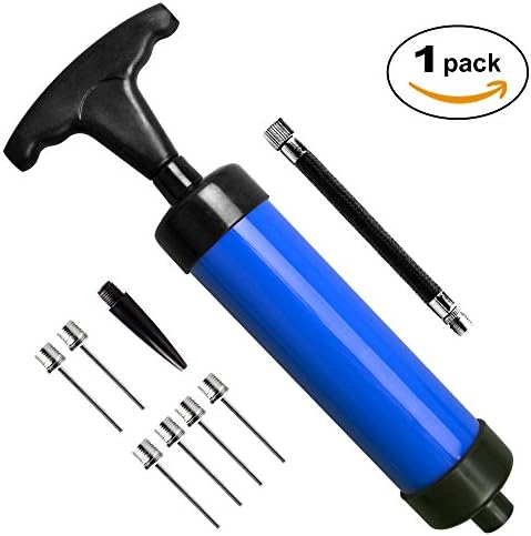 Ball Pump With 6 Needles ,1 Nozzle and 1 Flexible Hose – Effective Air Pump for Soccer Ball, Basketball, Volleyball, Rugby, Water Polo ball