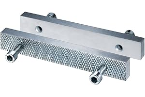 HEUER ganasce intercambiabili, in acciaio temprato, zincato – curve e intercambiabili, con un lato a coste e un lato liscio, adatto per morsa, 140 mm