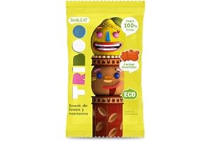 Smileat - TRIBOO Snacks de Fruta sabor Limón y Manzana - Aperitivo para Niños - Alternativa a Gominolas y Chuches - Ideal para el Cole y Meriendas - 25gr