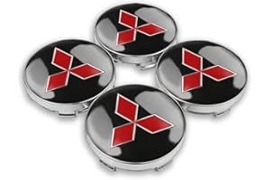 XGAGCF Coche Rueda Centrales Tapas Tapacubos Aluminio Buje Badge Emblema, para Mitsubishi ASX Lancer Pajero Outlander L200 EVO Lancer EX 60MM Auto Llantas Centro Decorativa Cubierta Accesorios