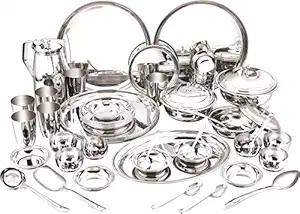 DeV Stainless Steel Pigeon Dinner Set 51 Pcs Stainless Steel Dinner Set