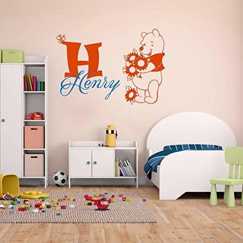 Wall Decals Baby Winnie The Pooh Тeddy-Bear Vinyl Sticker Girl Boy Custom Personalized Name Monogram Bedroom Nursery Murals Kids Décor A522
