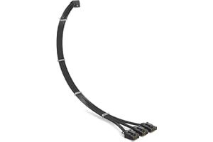 Sirlyr Cable Conector de 90 Grados 12VHPWR,PCIE 5.0,Cables GPU con Funda de 16 Pines para RTX3090Ti 4080 4090 Compatible con ASUS,EVGA, Fuente de alimentación Modular Seasonic Negro