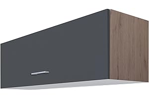 MMR Küchen-Klapphängeschrank Liverpool - Küchenschrank - 100 cm breit - Basaltgrau Matt